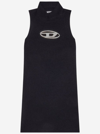 M-Onerva Logo Sleeveless Mini Dress Black - DIESEL - BALAAN 2