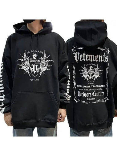 Black Label Gothic Logo Print Overfit Hoodie UA5 13359113 270800 1105338 - VETEMENTS - BALAAN 1