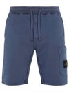 Waffen Patch  Fleece Bermuda Shorts Avio Blue - STONE ISLAND - BALAAN 2