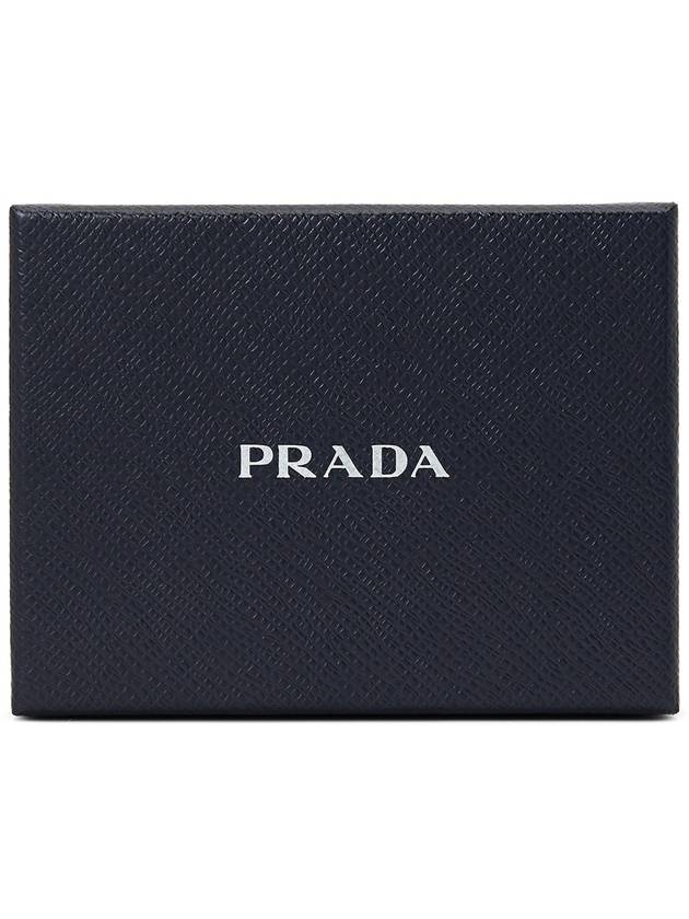 Metal Logo Saffiano Coin Card Wallet Black - PRADA - BALAAN 8