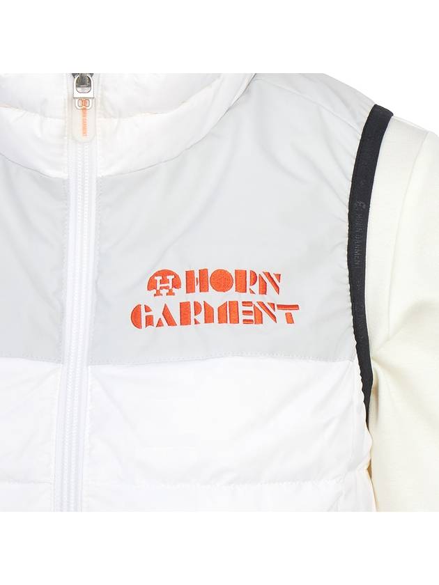 Women's Logo Down Vest White - HORN GARMENT - BALAAN 11