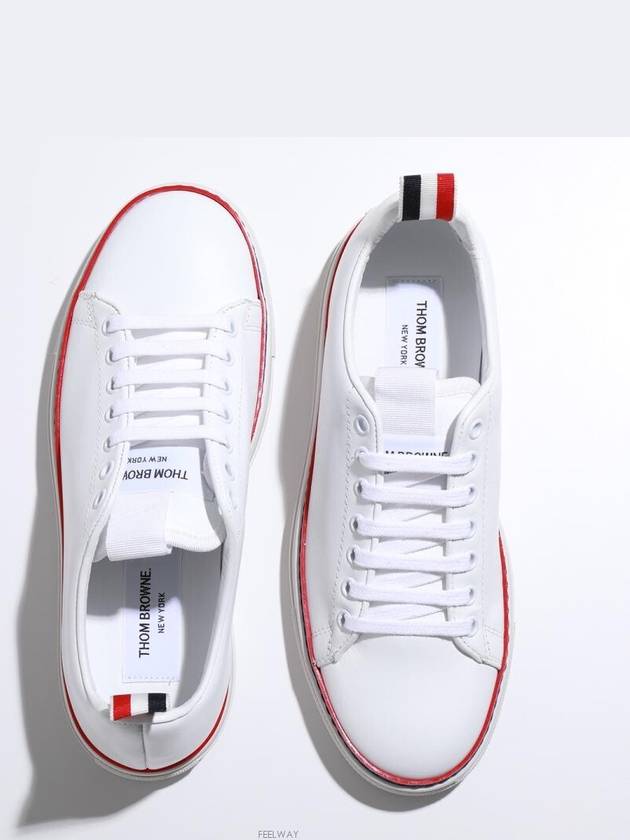 Women's Tennis Striped Low Top Sneakers White - THOM BROWNE - BALAAN 7