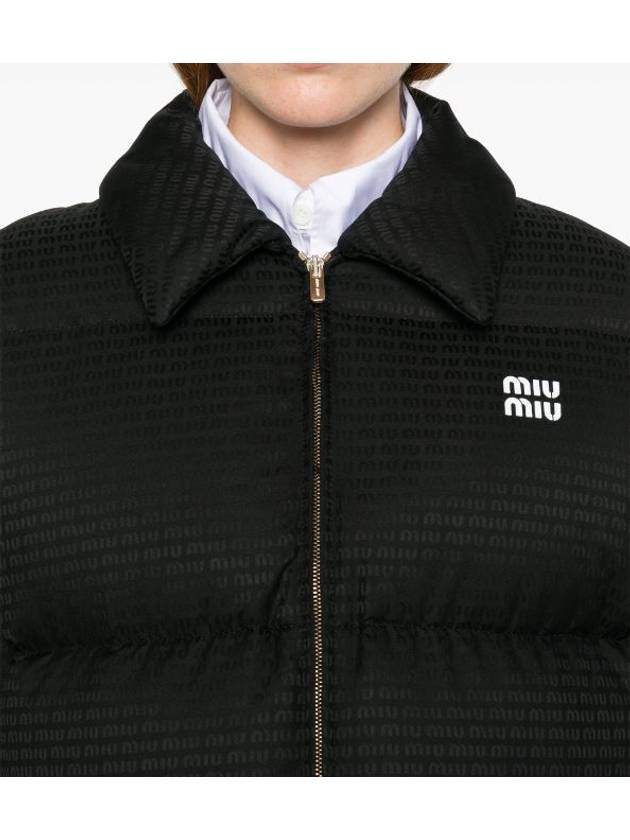 Logo Print Down Padding Black - MIU MIU - BALAAN 6