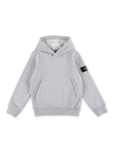 Kids 61620 Organic Cotton Fleece Hoodie Grey - STONE ISLAND - BALAAN 1