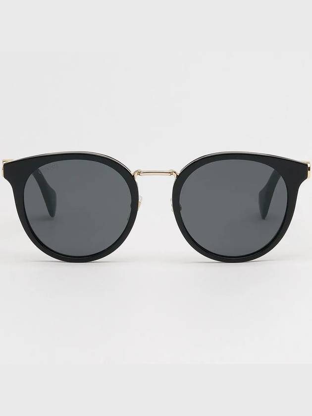 Eyewear GG Logo Round Sunglasses Grey Black - GUCCI - BALAAN 3