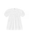 String Cotton Poplin Short Dress Bright White - GANNI - BALAAN 2