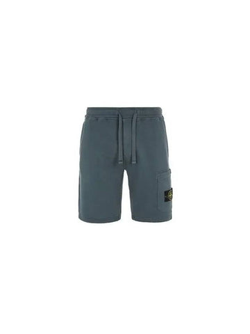 Brushed Cotton Fleece Bermuda Cargo Shorts Dark Green - STONE ISLAND - BALAAN 1