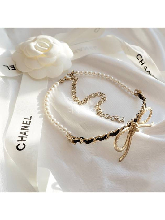 Metal Calfskin Ribbon Choker Gold - CHANEL - BALAAN 2