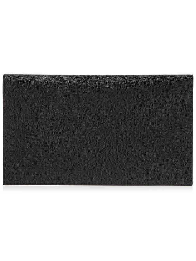 Uptown Envelope Monogram Leather Clutch Bag Black - SAINT LAURENT - BALAAN 4