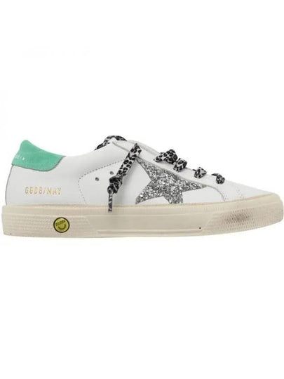 Kid's May Green Tab Low Top Sneakers White - GOLDEN GOOSE - BALAAN 2