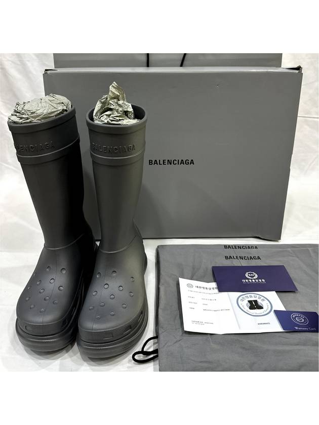 42 BB x Crocs Men s Clog Logo Rubber Boots Gray - BALENCIAGA - BALAAN 10