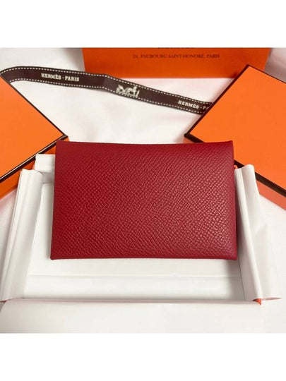 Women s Calvi Wallet Absong Rouge Grande Leather Business Card Holder H044164CK54 - HERMES - BALAAN 2