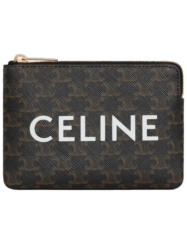 Triomphe Canvas Coin Card Wallet Black - CELINE - BALAAN 1