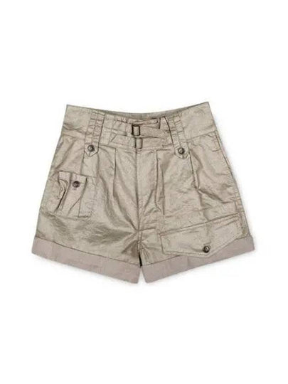 Women's Cargo High Waist Shorts Beige - SAINT LAURENT - BALAAN 2