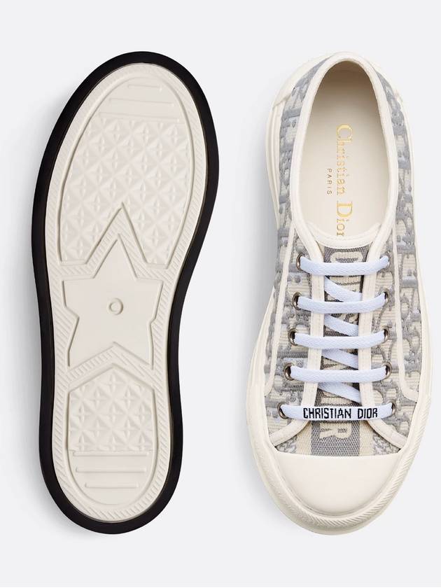 Walk'n' Platform Oblique Embroidered Low Top Sneakers Grey - DIOR - BALAAN 5