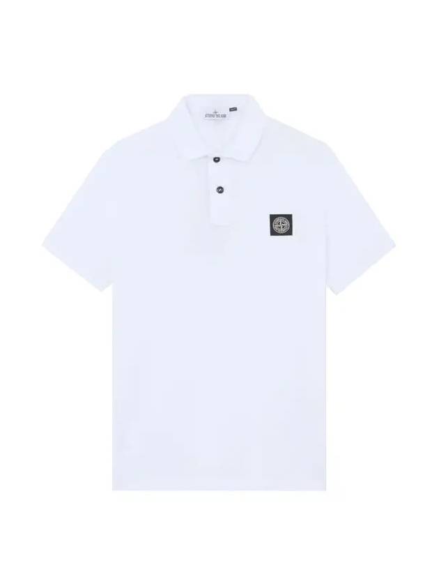 Organic Cotton Elastane Pique Polo White - STONE ISLAND - BALAAN 3