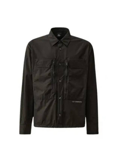 Cotton Popeline Over Long Sleeve Shirt Black - CP COMPANY - BALAAN 2