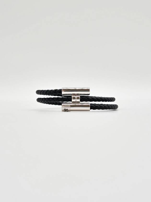 Tunis Tresse Palladium Bracelet Noir - HERMES - BALAAN 4