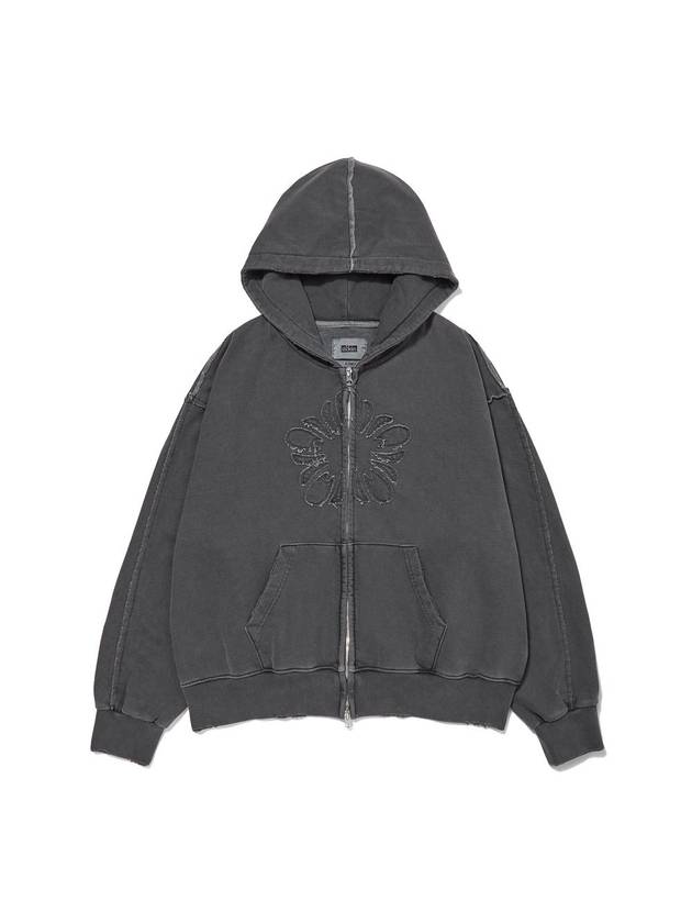 Mugung Vintage Two-Way Zip-Up Hoodie Charcoal - ULKIN - BALAAN 4