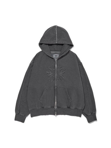 Mugung Vintage Two-Way Zip-Up Hoodie Charcoal - ULKIN - BALAAN 1