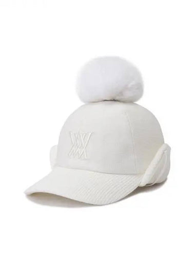 Anew Melton Fox Earring Knit Ball Cap Baseball AGCWWCP03 WH Domestic Product GQCY22102815380 - ANEWGOLF - BALAAN 1