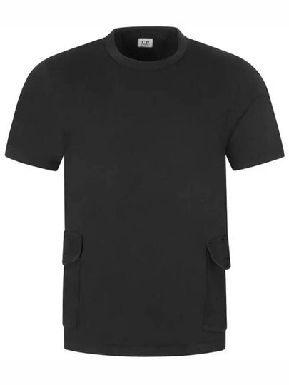 Lens Side Pocket Short Sleeve T-Shirt Black - CP COMPANY - BALAAN 2