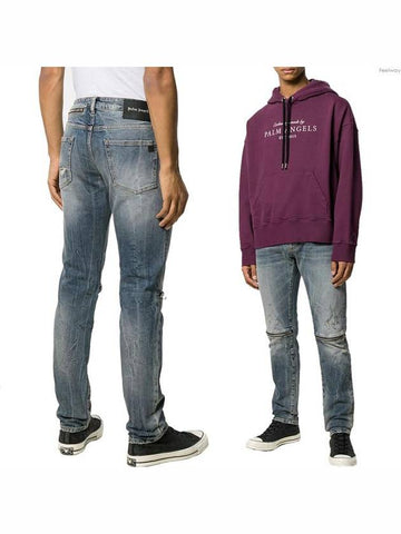 Zipper straight jeans PMYA016F 19660023 8500 - PALM ANGELS - BALAAN 1