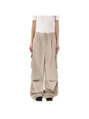 Y 3 drawstring wide cargo pants 24PIV7765TWILLCLAY BROWN - Y-3 - BALAAN 1