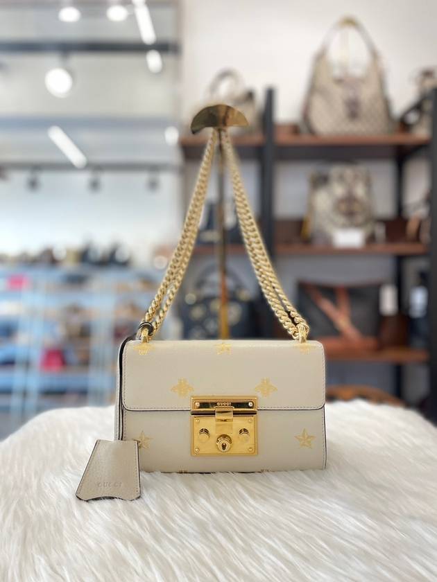 Women s Padlock Chain Cross Bag White 432182 Condition A - GUCCI - BALAAN 3