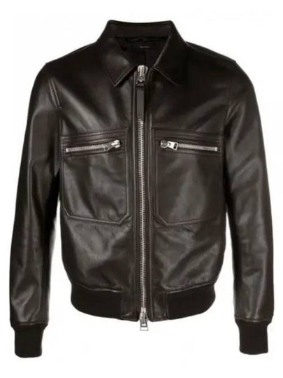 Grain Leather Jacket Brown - TOM FORD - BALAAN 2