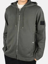 Shadow Project Cotton Lyocell Fleece Zip Up Hoodie Grey - STONE ISLAND - BALAAN 1