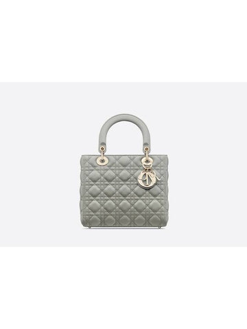 Lady Cannage Lambskin Medium Tote Bag Gray - DIOR - BALAAN 1