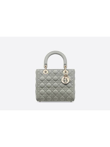 Lady Cannage Lambskin Medium Tote Bag Grey Stone - DIOR - BALAAN 1