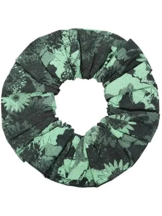 Women s Printed Cotton Hair Accessories Green - GANNI - BALAAN 1