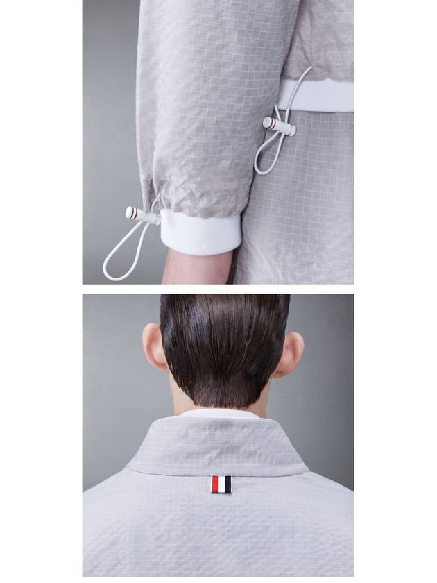 4 Bar Stripe Ripstop Zip-up Jacket Grey - THOM BROWNE - BALAAN 6