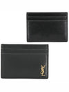 Tiny Monogram Shiny Leather Card Case Black - SAINT LAURENT - BALAAN 2