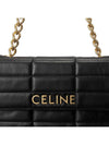 23FW Women's Logo Monochrome Matelasse Chain Shoulder Bag Black 111273E - CELINE - BALAAN 4