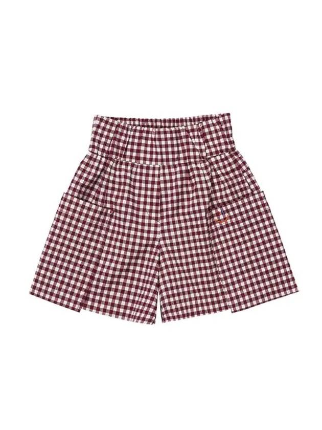 Short Pants Burgundy Check - LALA SMILE - BALAAN 1