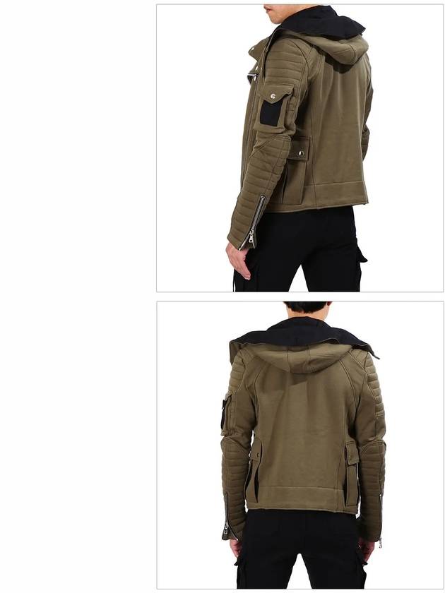 Biker Hooded Jacket Khaki - BALMAIN - BALAAN 7