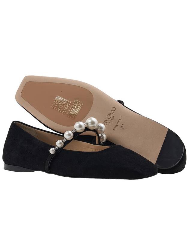 Women s Ade Suede Flat Shoes SZR BLACK WHITE - JIMMY CHOO - BALAAN 5