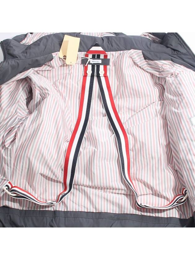 Poly Twill Down Filled 4-Bar Ski Padding Grey - THOM BROWNE - BALAAN 7