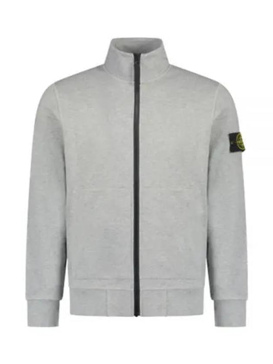 Men's Wappen Patch Cotton Zip Up Jacket Grey - STONE ISLAND - BALAAN 1