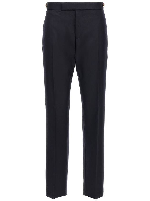 Low Rise Side Tab Wool Slacks Navy - THOM BROWNE - BALAAN 2