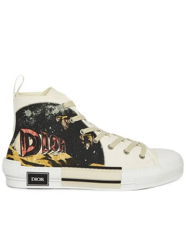 B23 Canvas Asterodior Signature High Top Sneakers White - DIOR - BALAAN 3