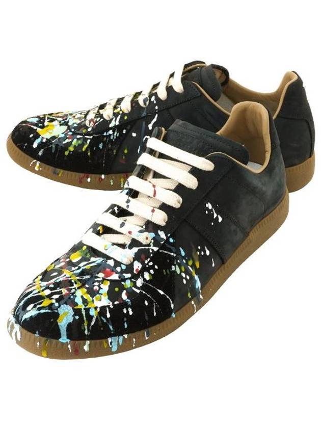 Replica Paint Drop Low Top Sneakers Black - MAISON MARGIELA - BALAAN 2