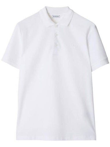 Cotton Polo Shirt White - BURBERRY - BALAAN 1