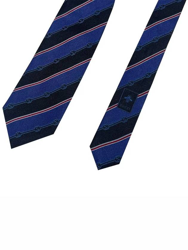 Interlocking Tie 499696 4B002 4074 Navy - GUCCI - BALAAN 3