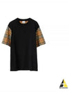 Vintage Check Sleeve Cotton Oversized T-shirt Black - BURBERRY - BALAAN 2