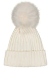 Logo Patch Pom Beanie Ivory 3B000 27 M1131 034 - MONCLER - BALAAN 3