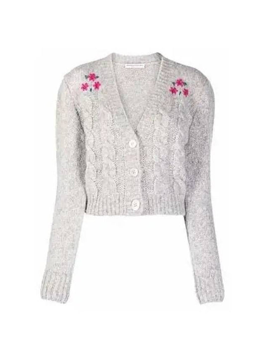 Women s Alpaca Embroidery Crop Cardigan 3color FAB2676K3365 - ALESSANDRA RICH - BALAAN 1